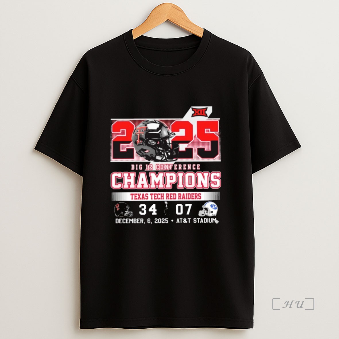 Officials 2025 Big 12 Conference Champions Texas Tech Red Raiders 34 07 Byu Cougars Dec 6 Att Stadium Premium Shirt Sweatshirt Tee