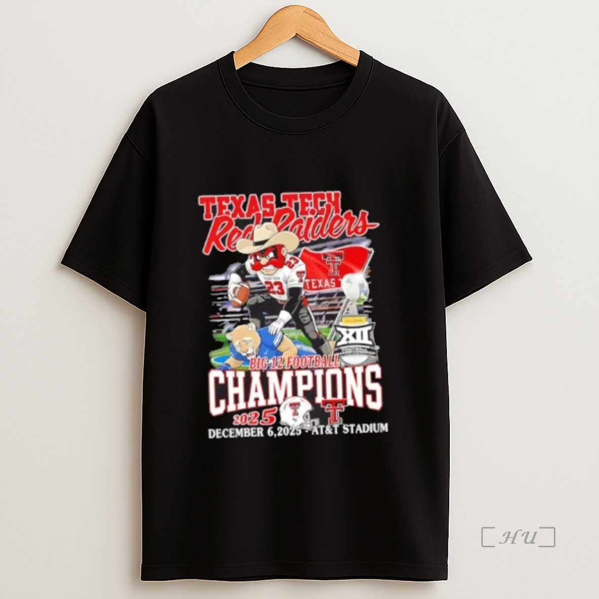 Officials 2025 Big 12 Football Champions Texas Tech Red Raiders December 6 Att Stadium Premium Shirt Sweatshirt Tee