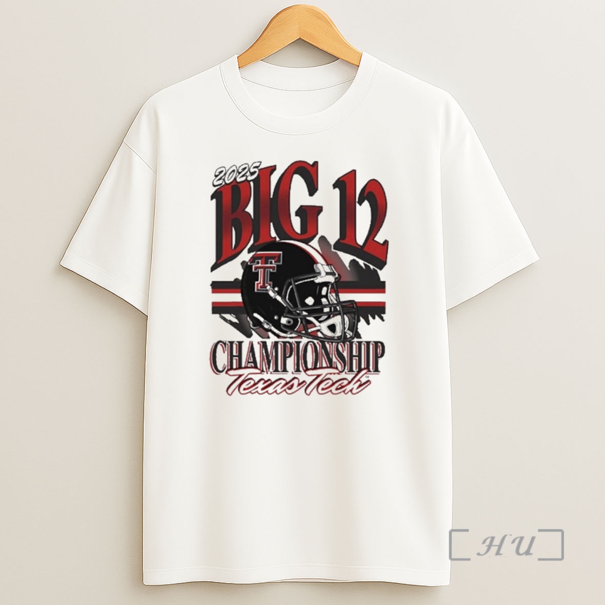 Officials 2025 Big 12 Football Texas Tech Red Raiders Ivory Championship Helmet Premium Shirt Sweatshirt Tee