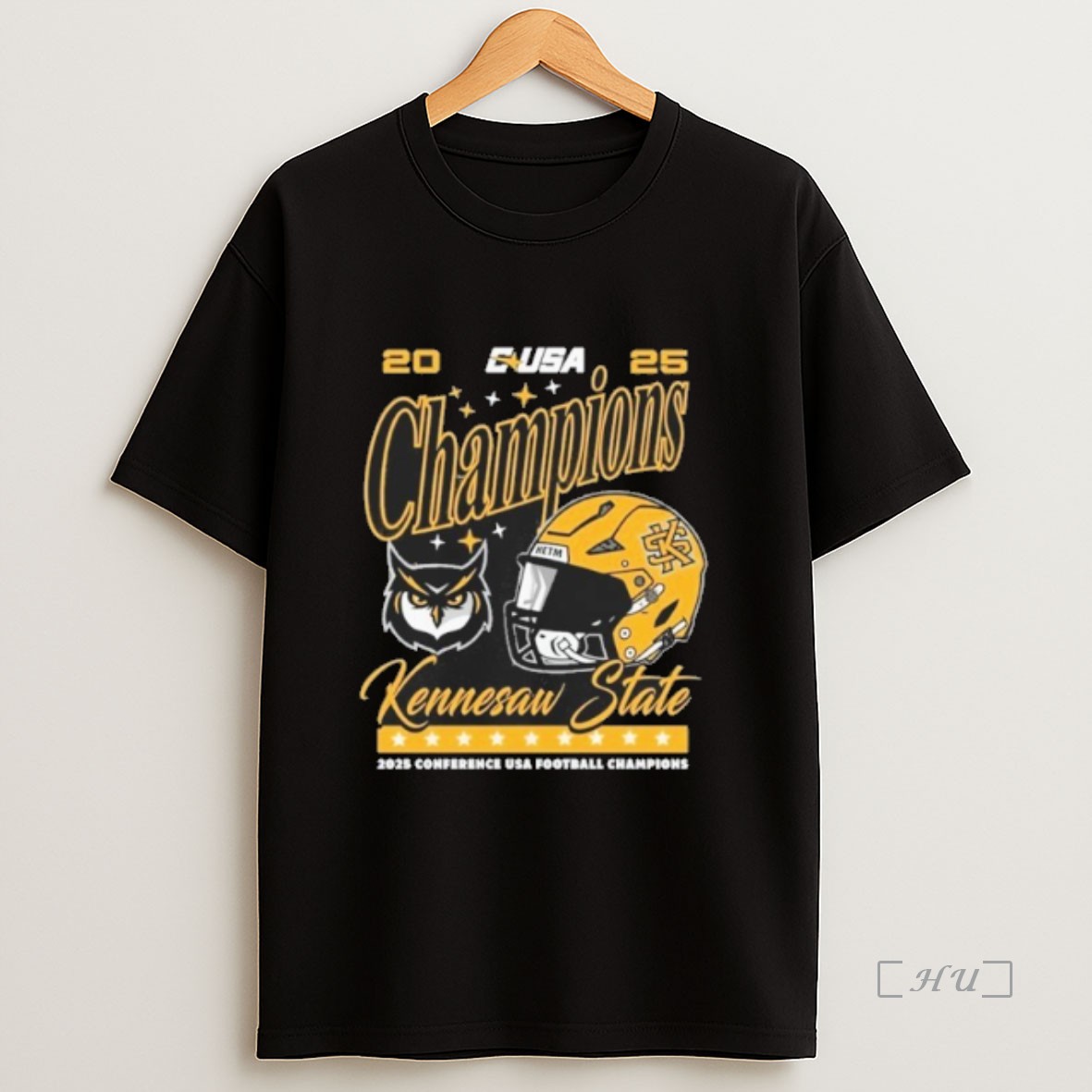 Officials 2025 C Usa Champions Kennesaw State Owls Football Conference Helmet Premium Shirt Sweatshirt Tee