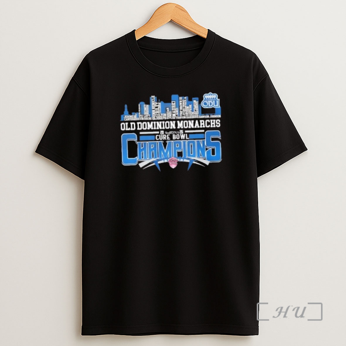 Officials 2025 Cure Bowl Champions Old Dominion Monarchs All Names City Skyline Shirt Sweatshirt Tee