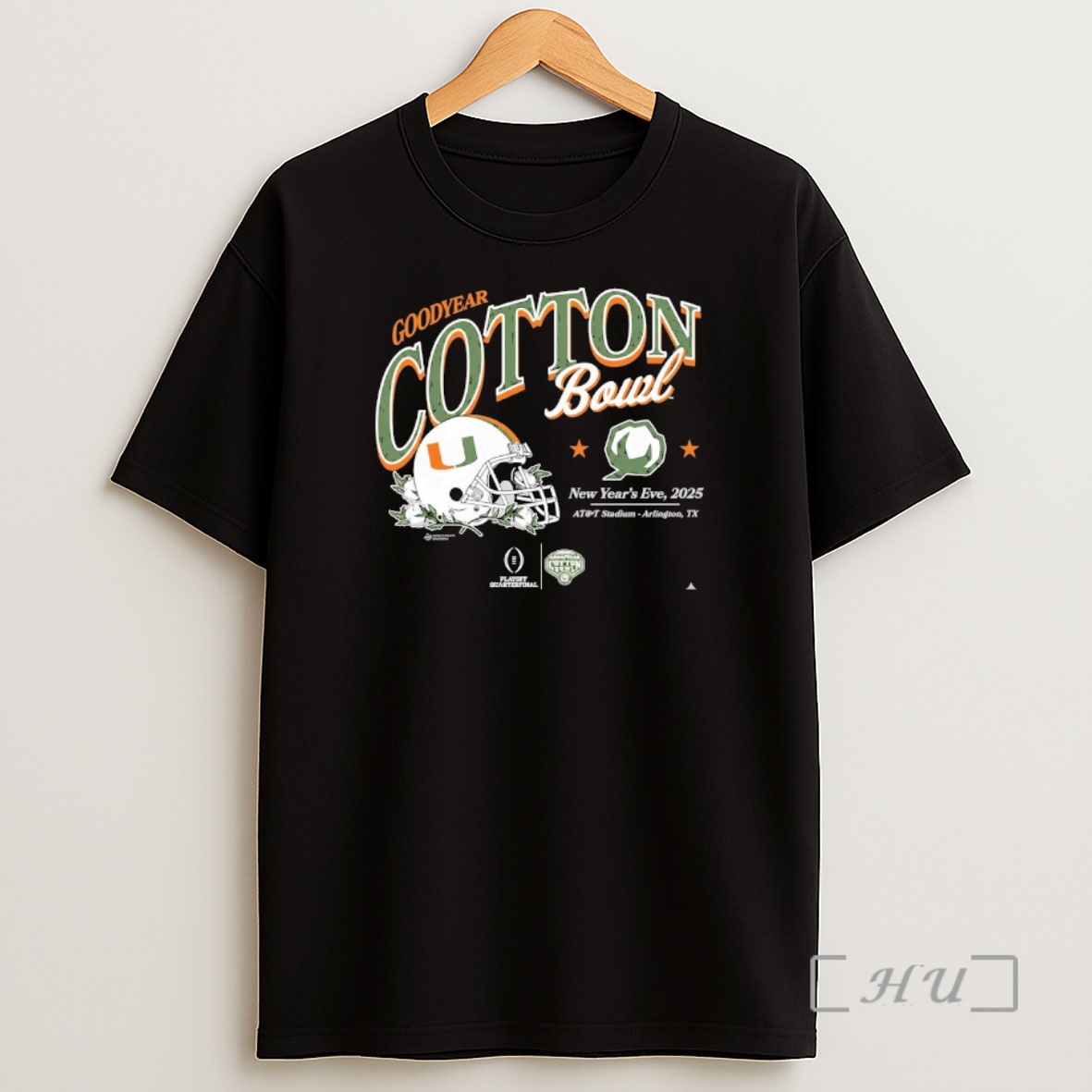 Officials 2025 Goodyear Cotton Bowl Miami Hurricanes New Years Eve Att Stadium Arlington Tx Helmet Shirt Sweatshirt Tee