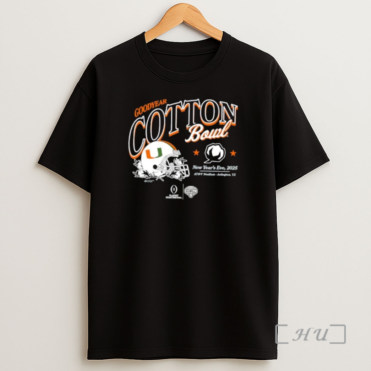 Officials 2025 Goodyear Cotton Bowl Miami Hurricanes Playoff Quarterfinal Helmet Shirt Sweatshirt Tee