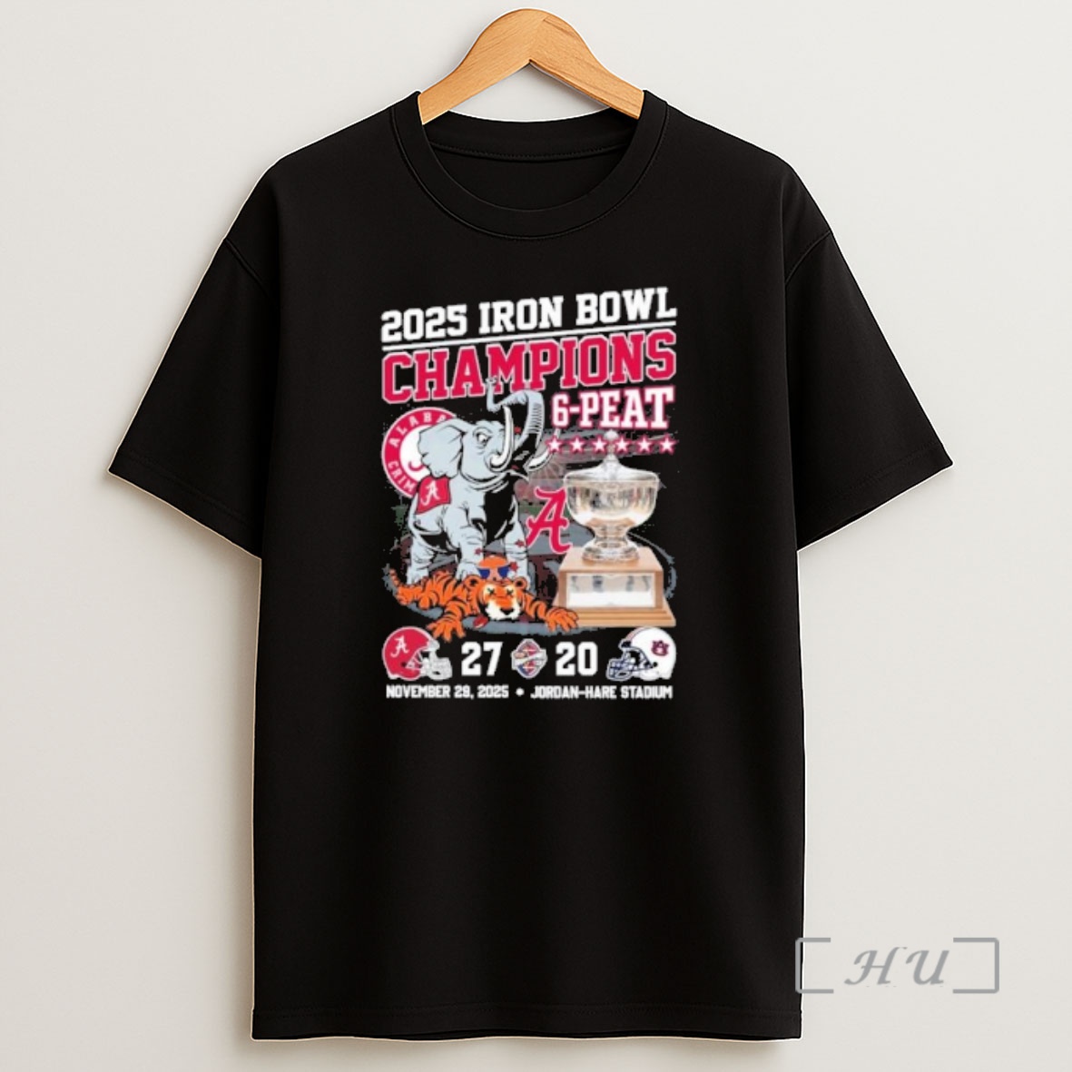 Officials 2025 Iron Bowl Champions 6 Peat Alabama Beat Auburn Mascot Premium Shirt Sweatshirt Tee