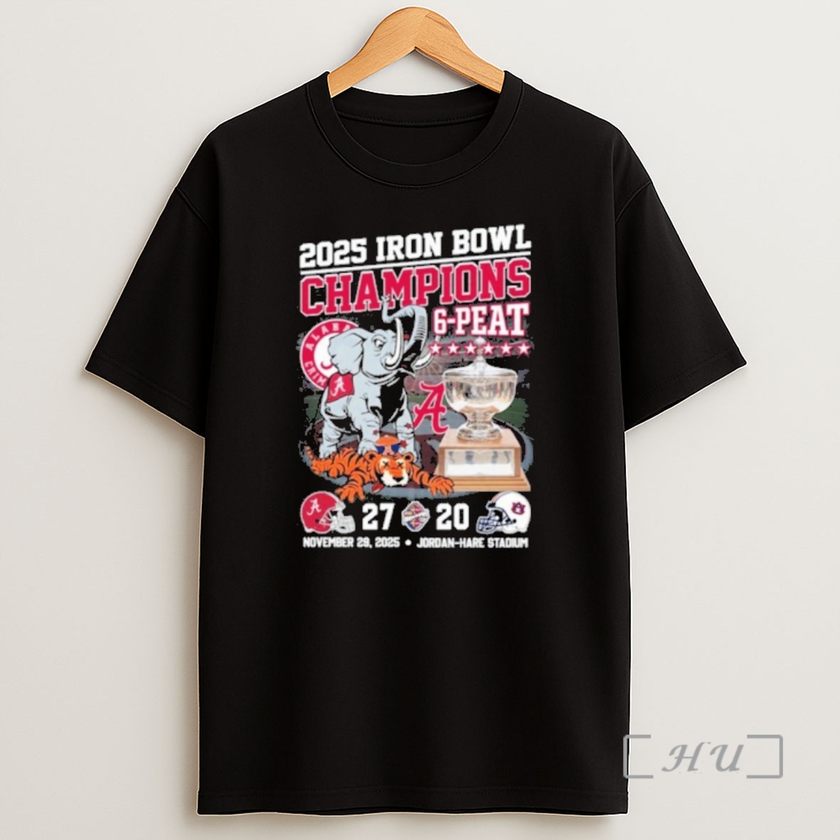 Officials 2025 Iron Bowl Champions 6 Peat Mascot Jordan Hare Stadium Premium Shirt Sweatshirt Tee