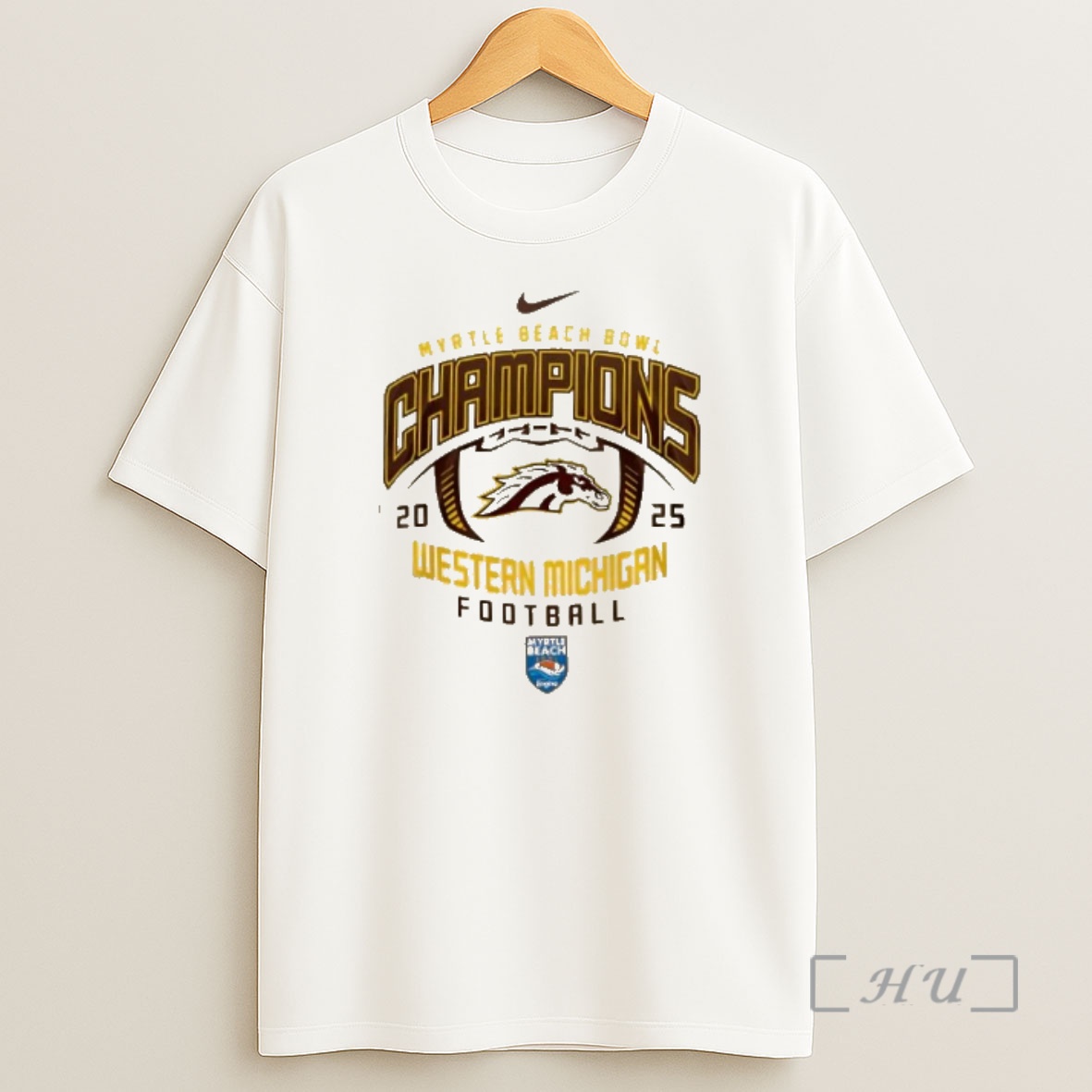 Officials 2025 Ncaa Myrtle Beach Bowl Champions Western Michigan Broncos 2 Sided Shirt Sweatshirt Tee