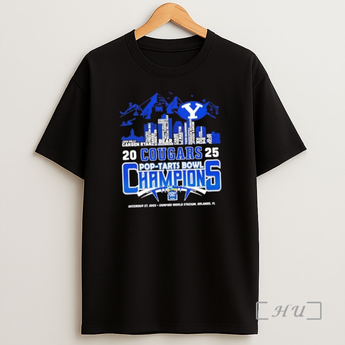 Officials 2025 Pop Tarts Bowl Champions Byu Cougars Camping World Stadium All Names City Skyline Shirt Sweatshirt Tee