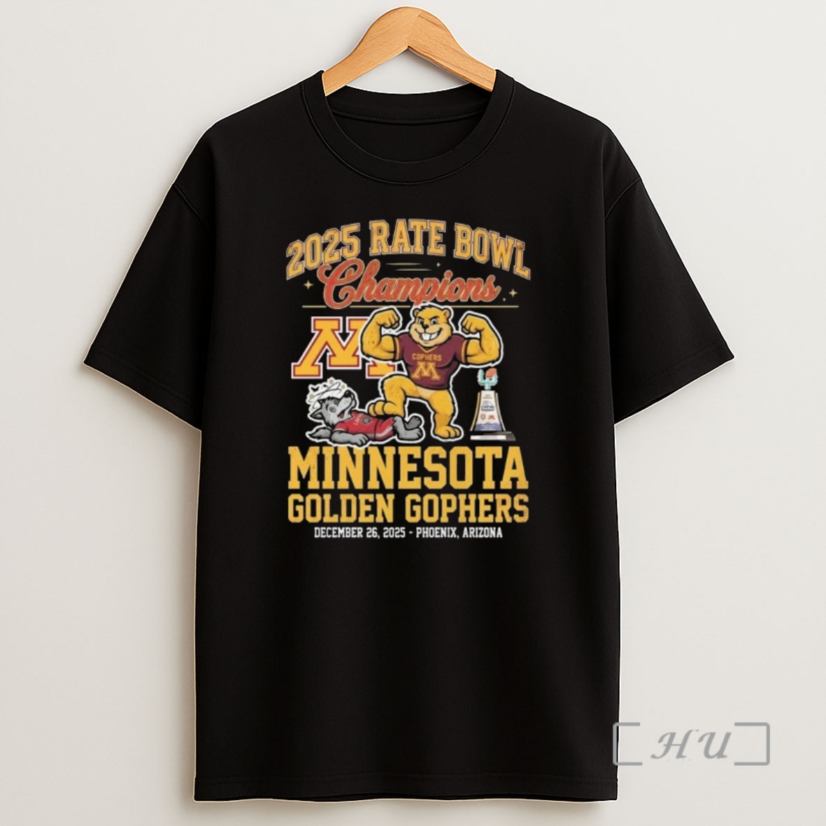 Officials 2025 Rate Bowl Champions Minnesota Golden Gophers Mascot Shirt Sweatshirt Tee