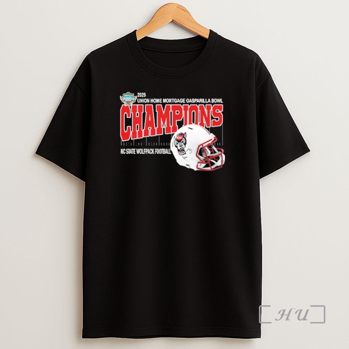 Officials 2025 Union Home Mortgage Gasparilla Bowl Champions Nc State Wolfpack Football Helmet Raymond James Stadium Tampa Florida Shirt Sweatshirt Tee