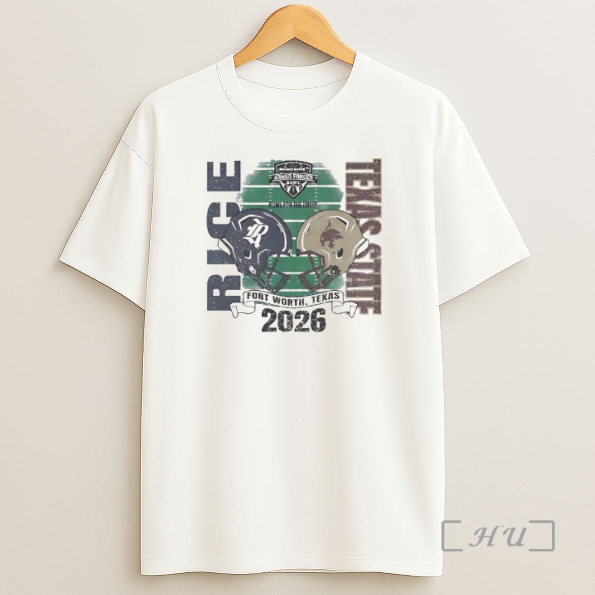 Officials 2026 Armed Forces Bowl Rice Owls Vs Texas State Bobcats Helmets Shirt Sweatshirt Tee