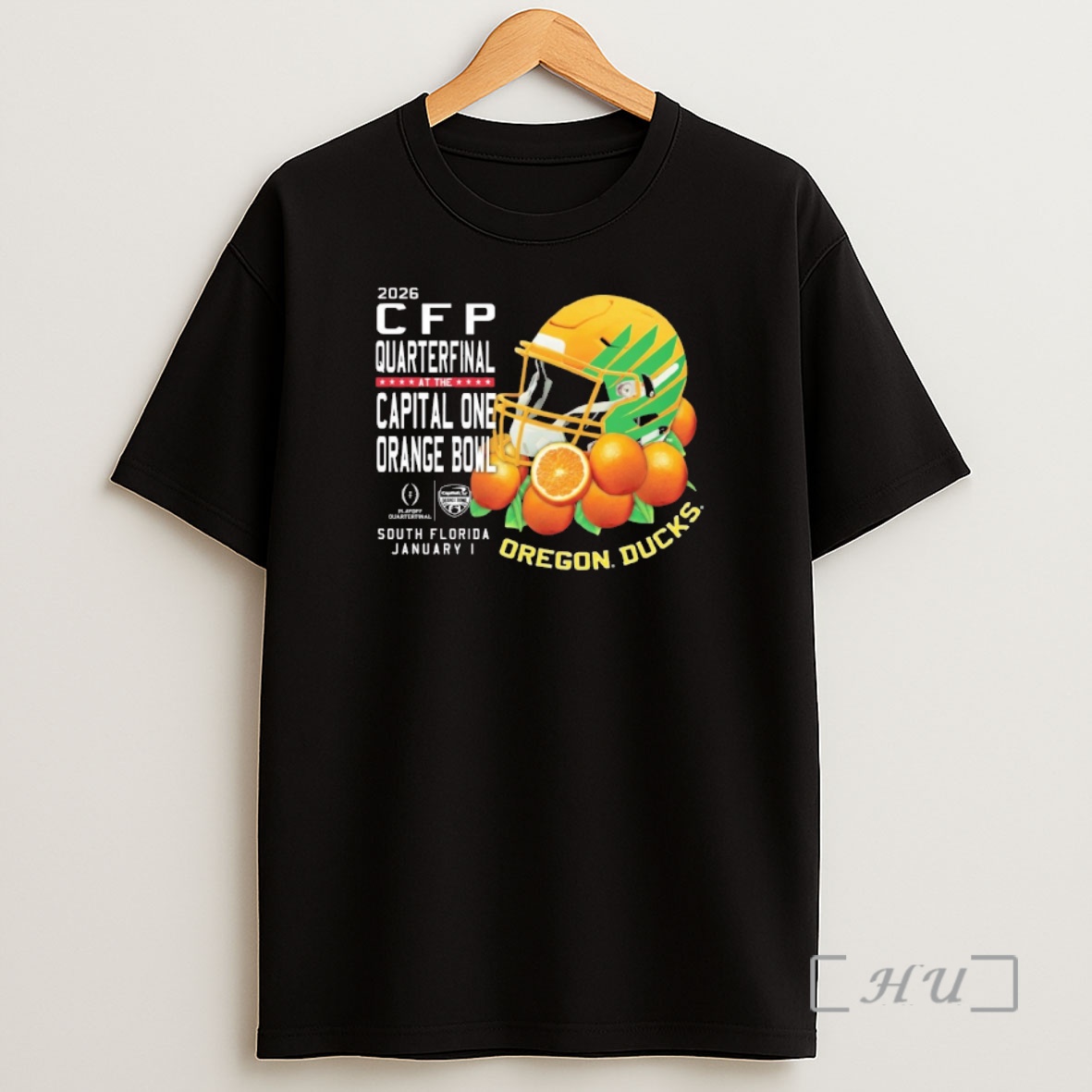 Officials 2026 Cfp Quarterfinal At The Capital One Orange Bowl Oregon Ducks Bed Of Oranges January 1 Helmet Shirt Sweatshirt Tee