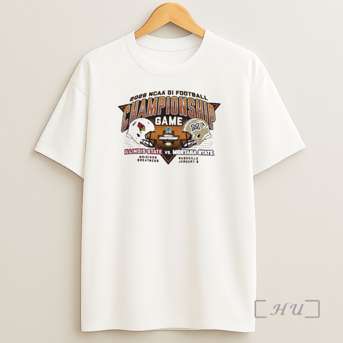 Officials 2026 Ncaa Di Football Championship Game Illinois State Vs Montana State Dueling Helmet Shirt Sweatshirt Tee