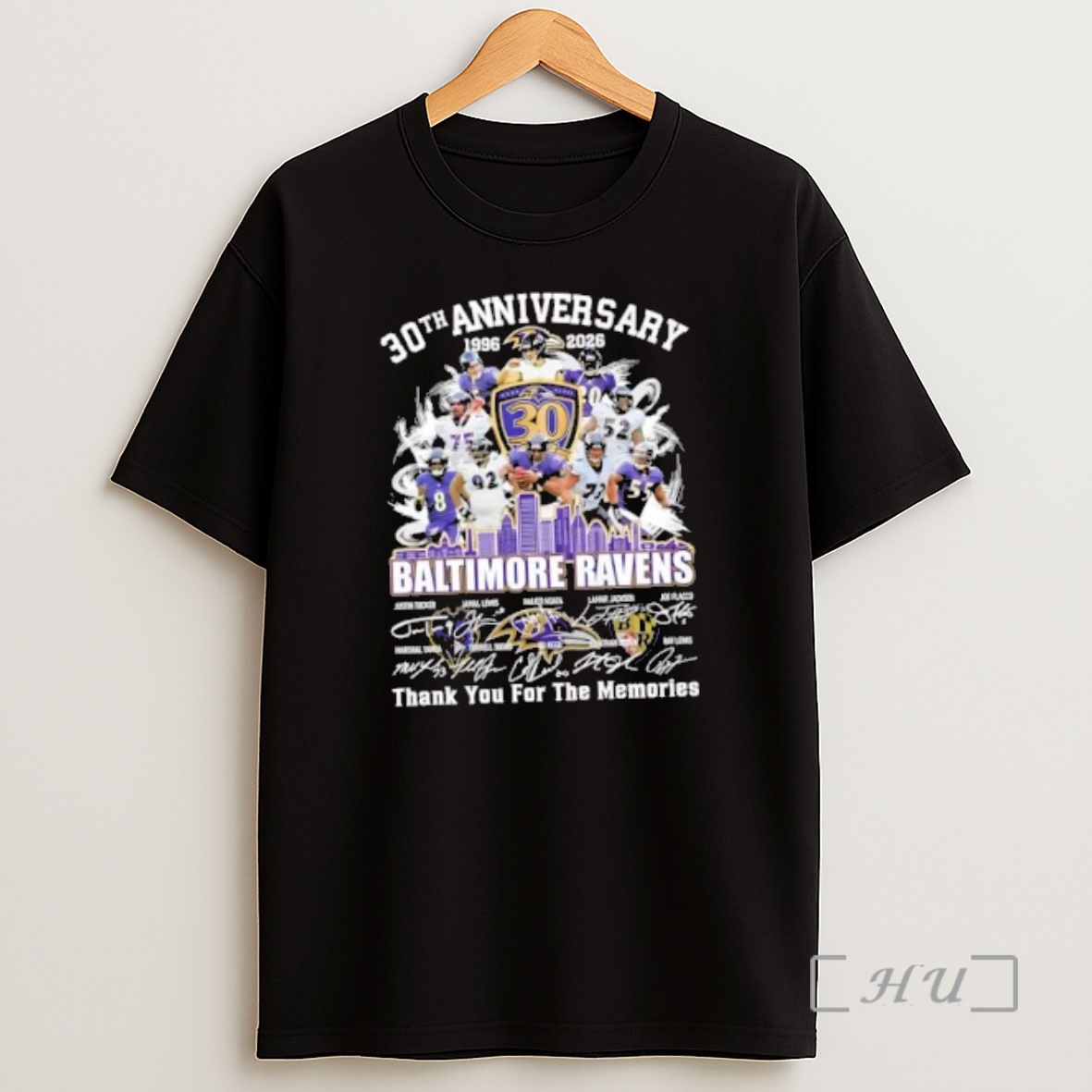 Officials 30th Anniversary 1996 2026 Baltimore Ravens Justin Tucker And Legends Thank You For The Memories Skyline Shirt Sweatshirt Tee