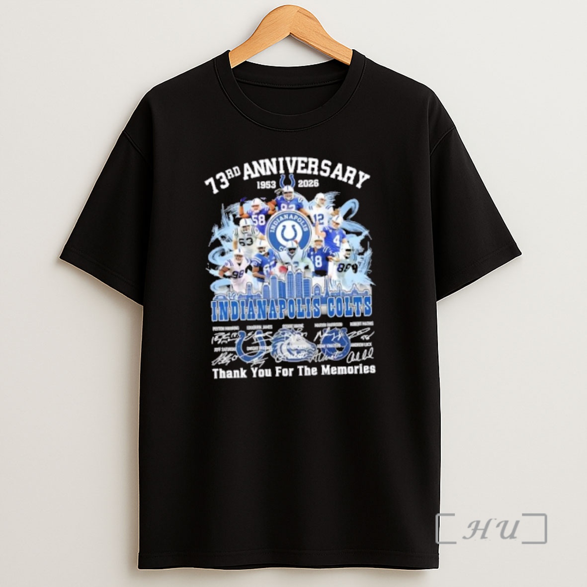 Officials 73rd Anniversary 1953 2026 Indianapolis Colts Peyton Manning And Legends Thank You For The Memories Skyline Shirt Sweatshirt Tee