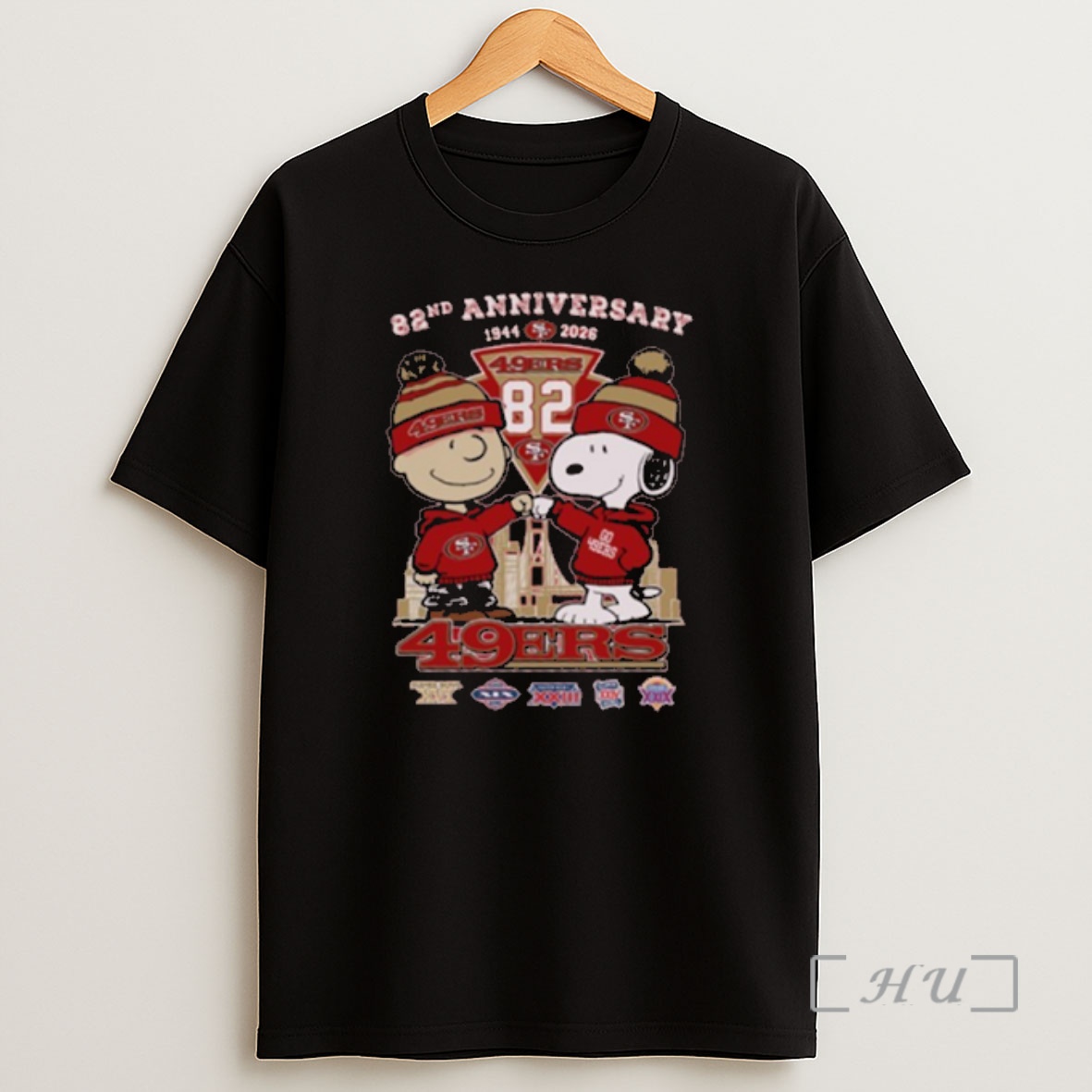 Officials 82nd Anniversary 1944 2026 Peanuts City 49ers Logo Shirt Sweatshirt Tee