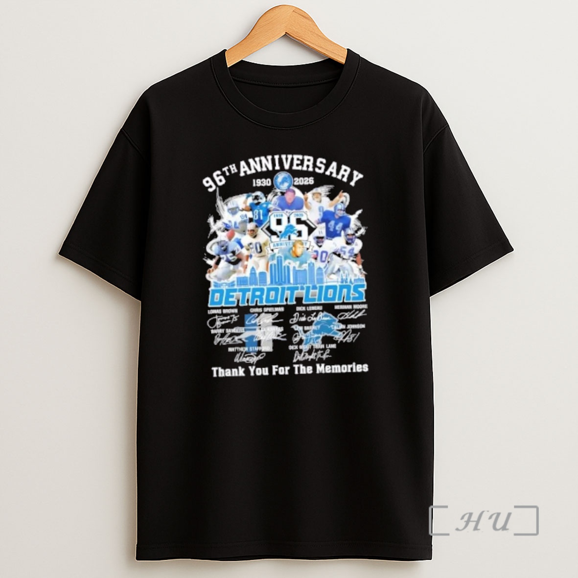Officials 96th Anniversary 1930 2026 Detroit Lions Lomas Brown And Legends Thank You For The Memories Skyline Shirt Sweatshirt Tee