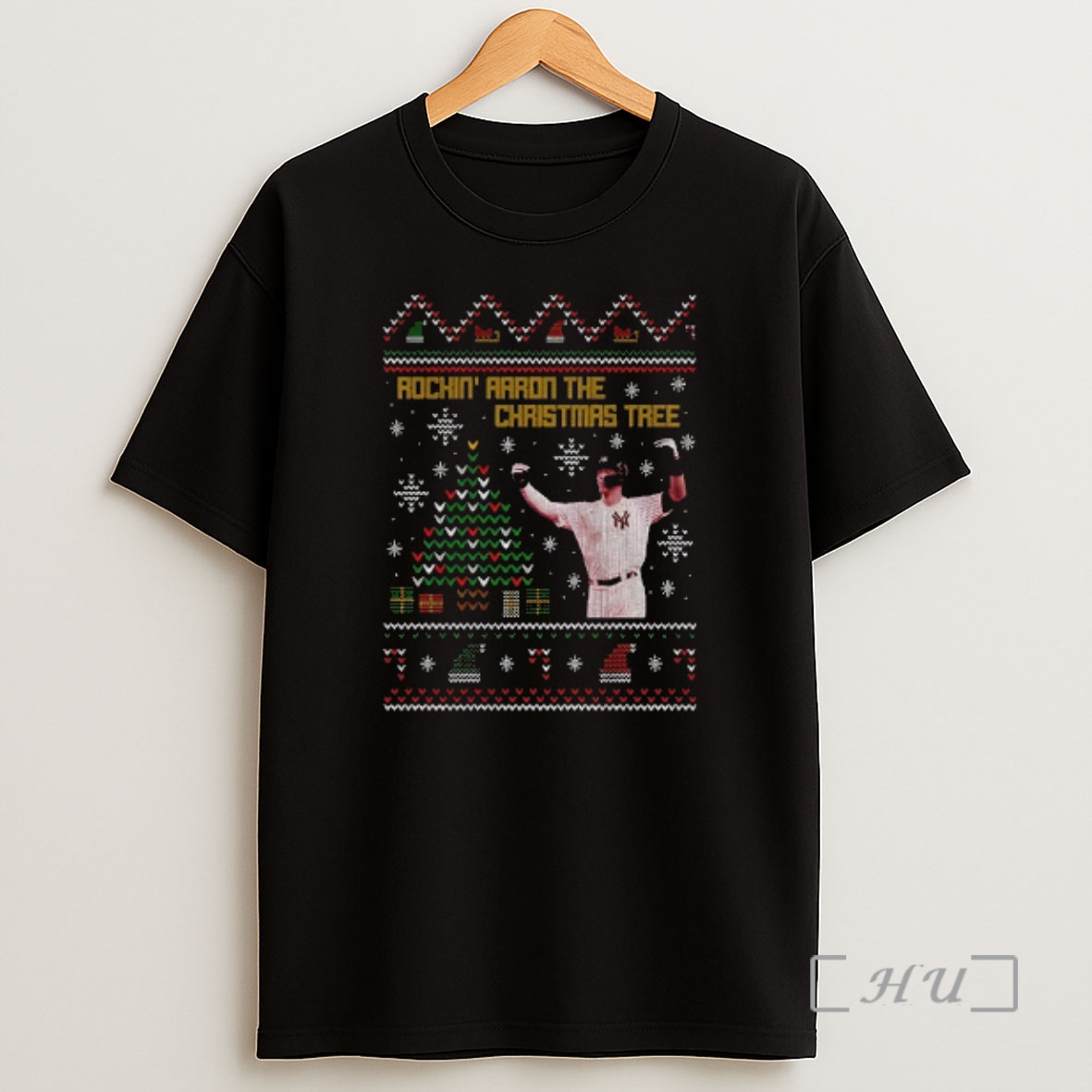 Officials Aaron Judge Ugly Christmas Rockin Aaron The Christmas Tree Premium Shirt Sweatshirt Tee