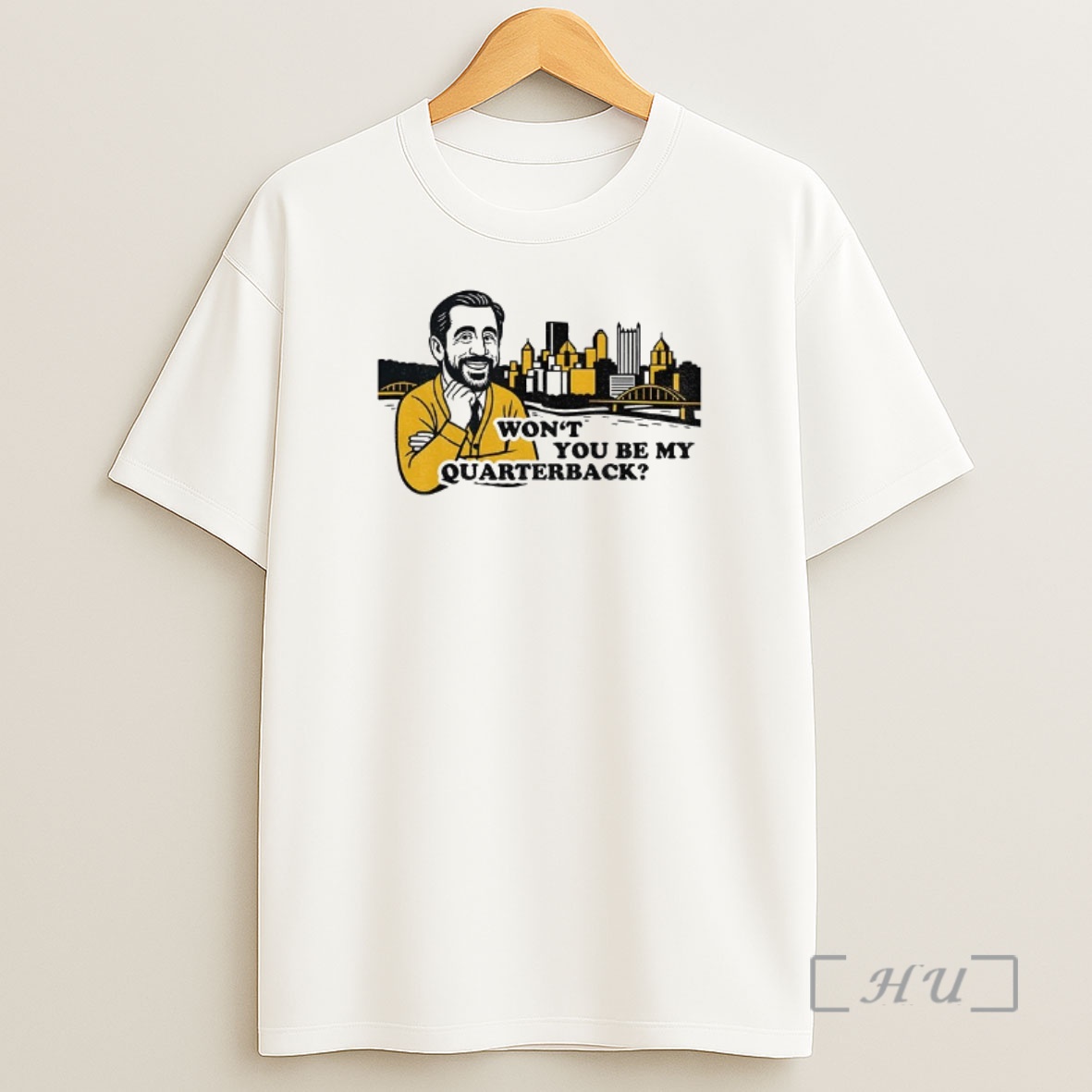 Officials Aaron Rodgers Mister Rodgers Pittsburgh Steelers Wont You Be My Quarterback Shirt Sweatshirt Tee