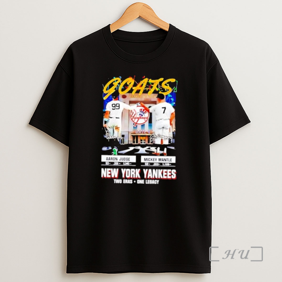 Officials Aaron Judge And Mickey Mantle Goats New York Yankees Two Eras One Legacy Premium Shirt Sweatshirt Tee
