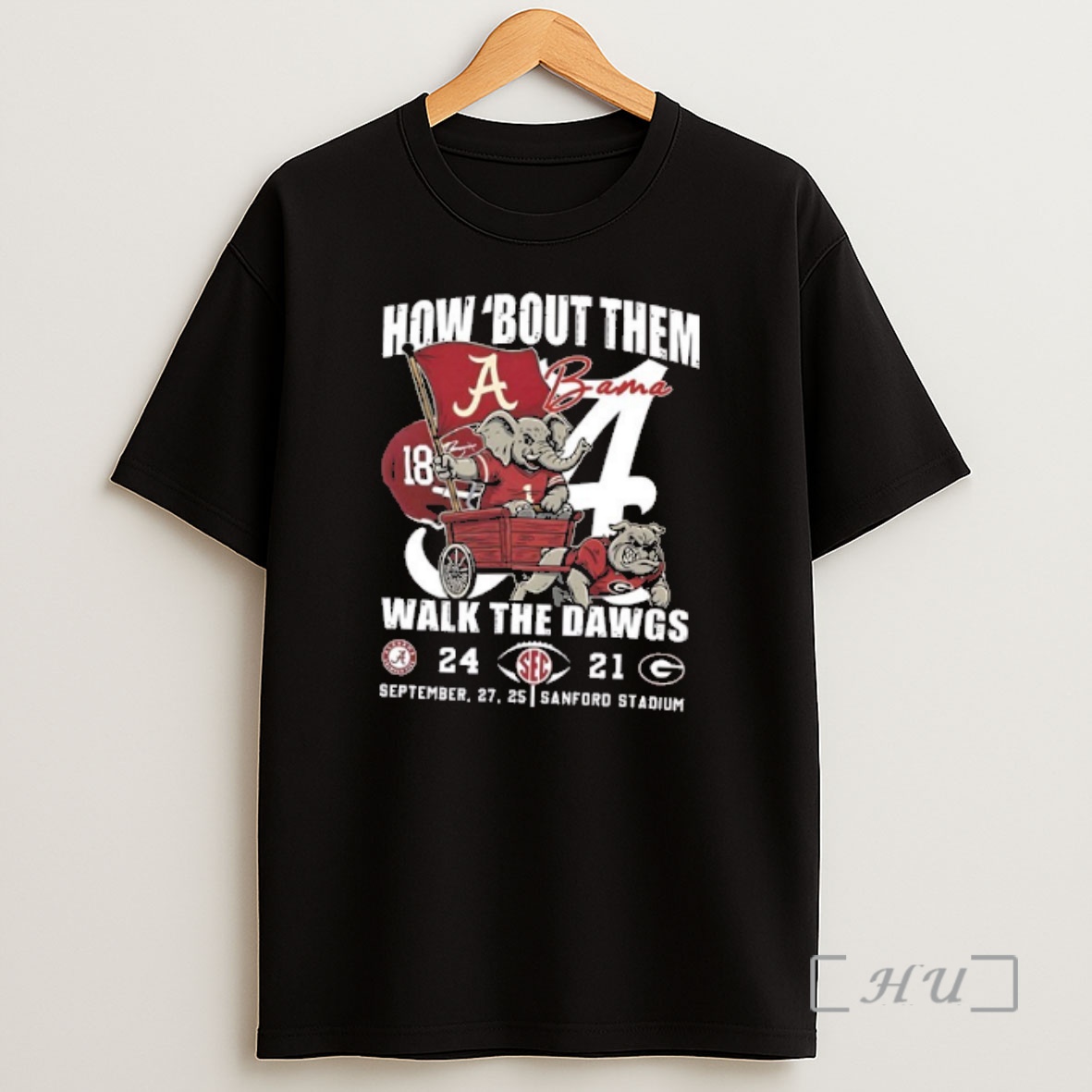 Officials Alabama 18 Beat Georgia 24 21 How Bout Them Walk The Dawgs 2025 2 Sided Shirt Sweatshirt Tee