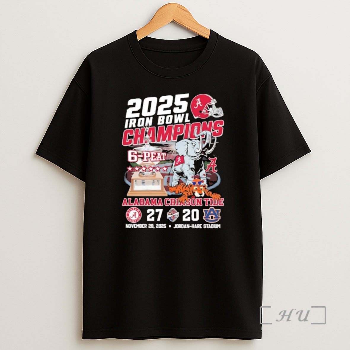 Officials Alabama Crimson Tide 2025 Iron Bowl Champions 6 Peat 27 20 Score Mascot Premium Shirt Sweatshirt Tee