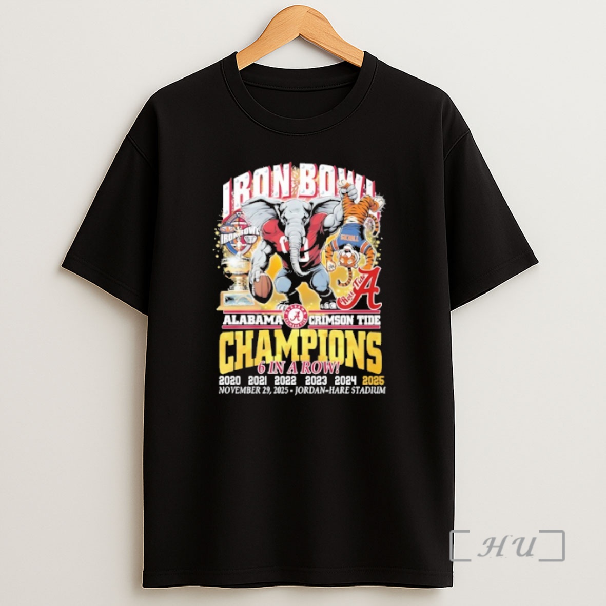 Officials Alabama Crimson Tide 2025 Iron Bowl Champions 6 In A Row Mascot Premium Shirt Sweatshirt Tee