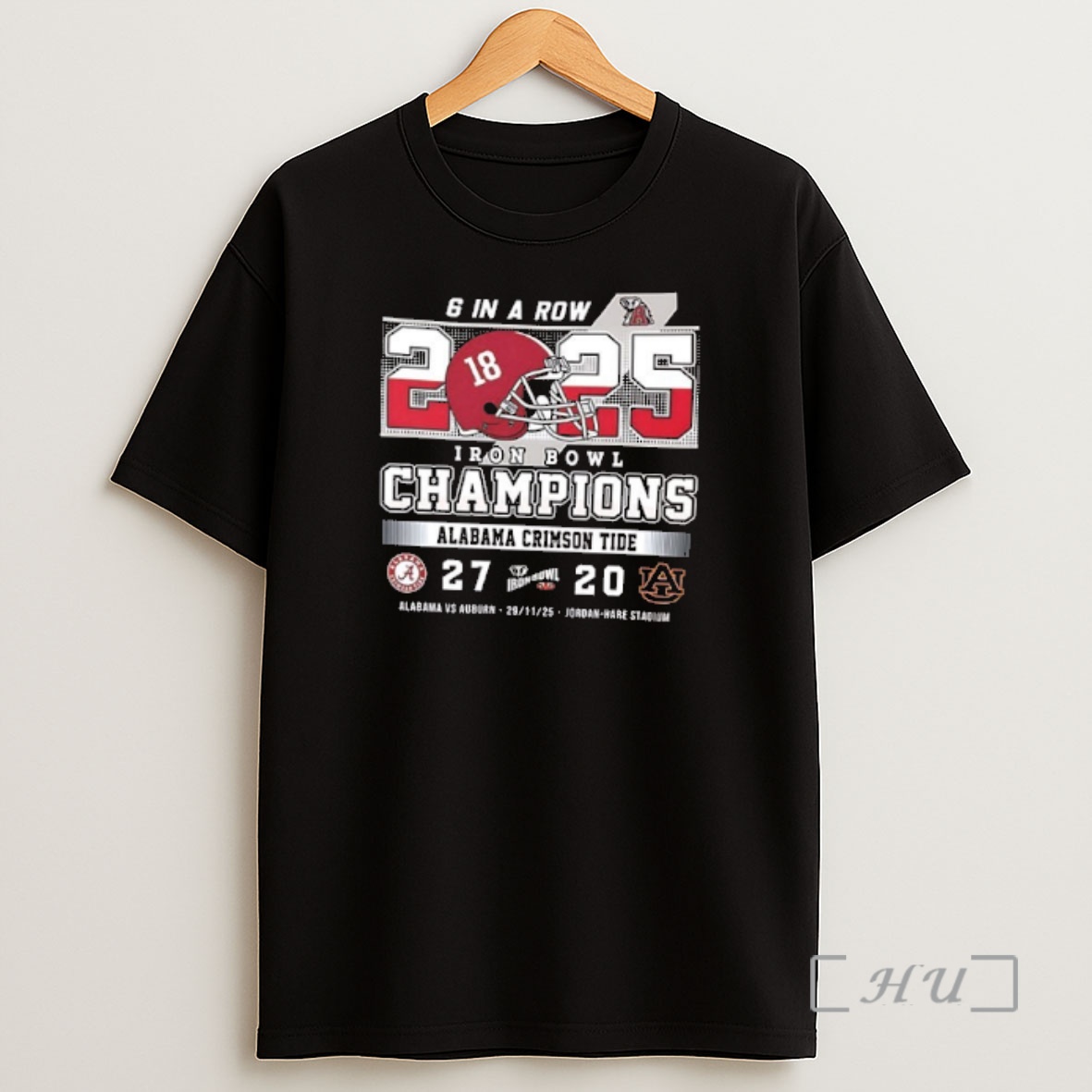 Officials Alabama Crimson Tide 6 In A Row 2025 Iron Bowl Champions Players Word Game 2 Sided Premium Shirt Sweatshirt Tee