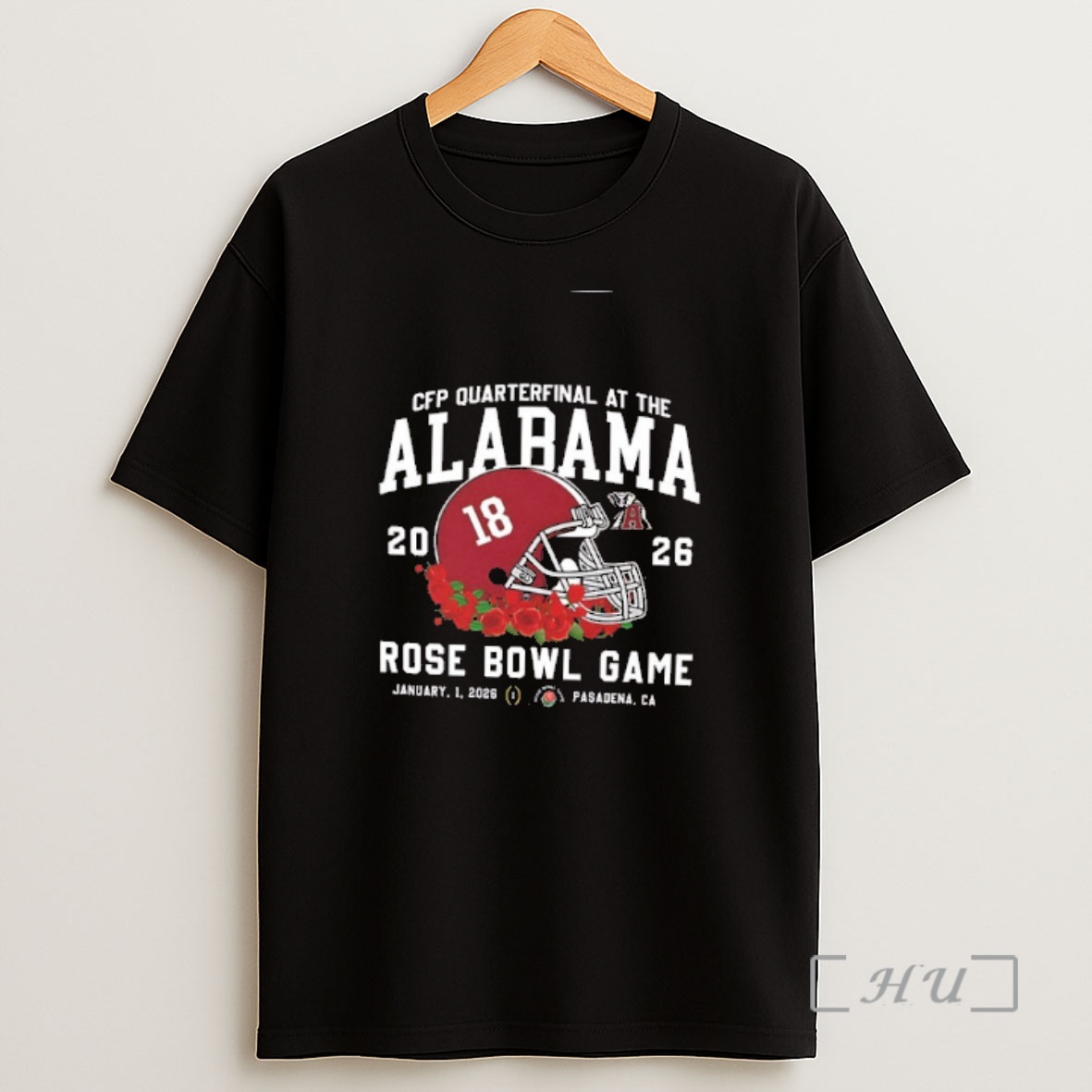 Officials Alabama Crimson Tide Cfp Quarterfinal At The 2025 Rose Bowl Game Helmet 2 Sided Shirt Sweatshirt Tee