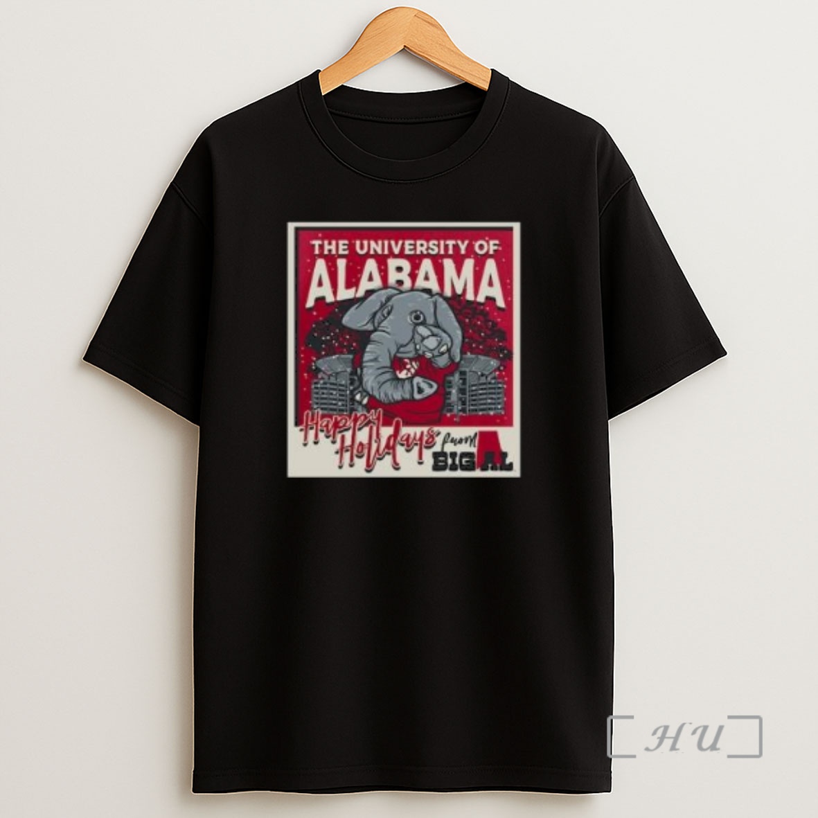 Officials Alabama Crimson Tide Snowy Polaroid Circle Black Shirt Sweatshirt Tee