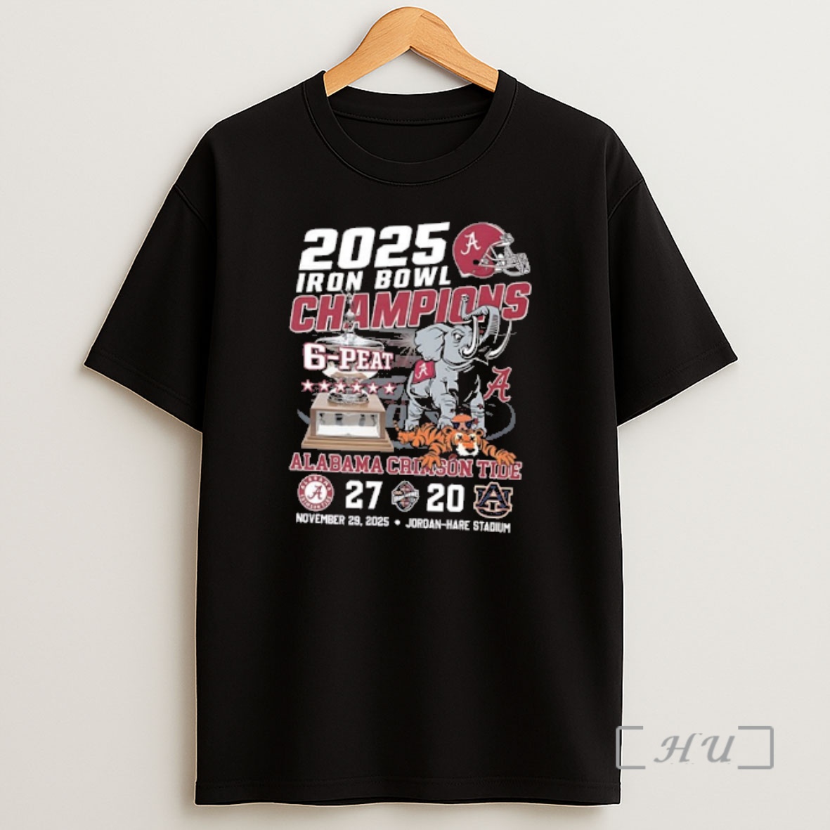 Officials Alabama Beat Auburn 27 20 6 Peat 2025 Iron Bowl Champions 2 Sided Premium Shirt Sweatshirt Tee