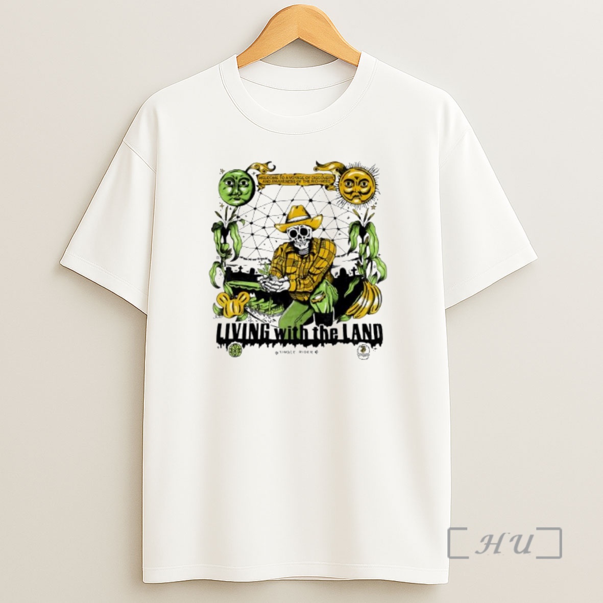 Officials Alex Thomas Single Rider Living With The Land Skeleton Graphic Shirt Sweatshirt Tee