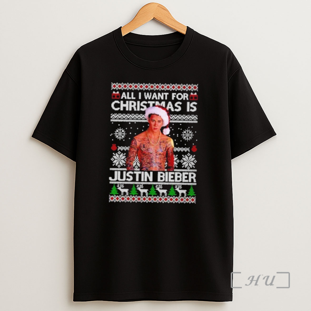 Officials All I Want For Is Justin Bieber Ugly Christmas Sweat Premium Shirt Sweatshirt Tee