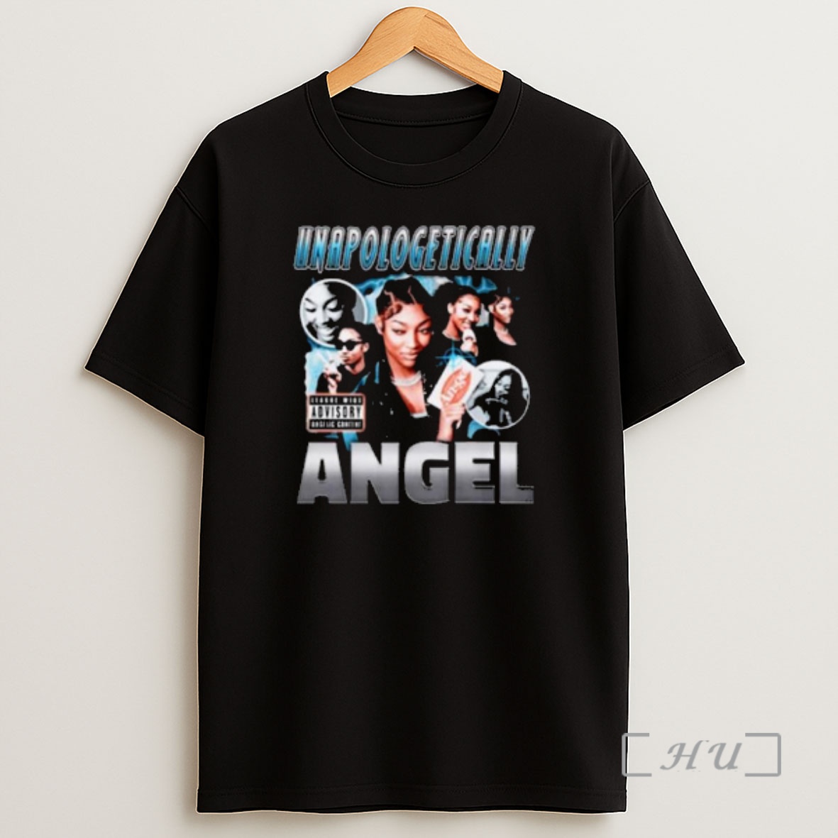 Officials Angel Reese Unapologetically Angel Rap Circle Black Shirt Sweatshirt Tee