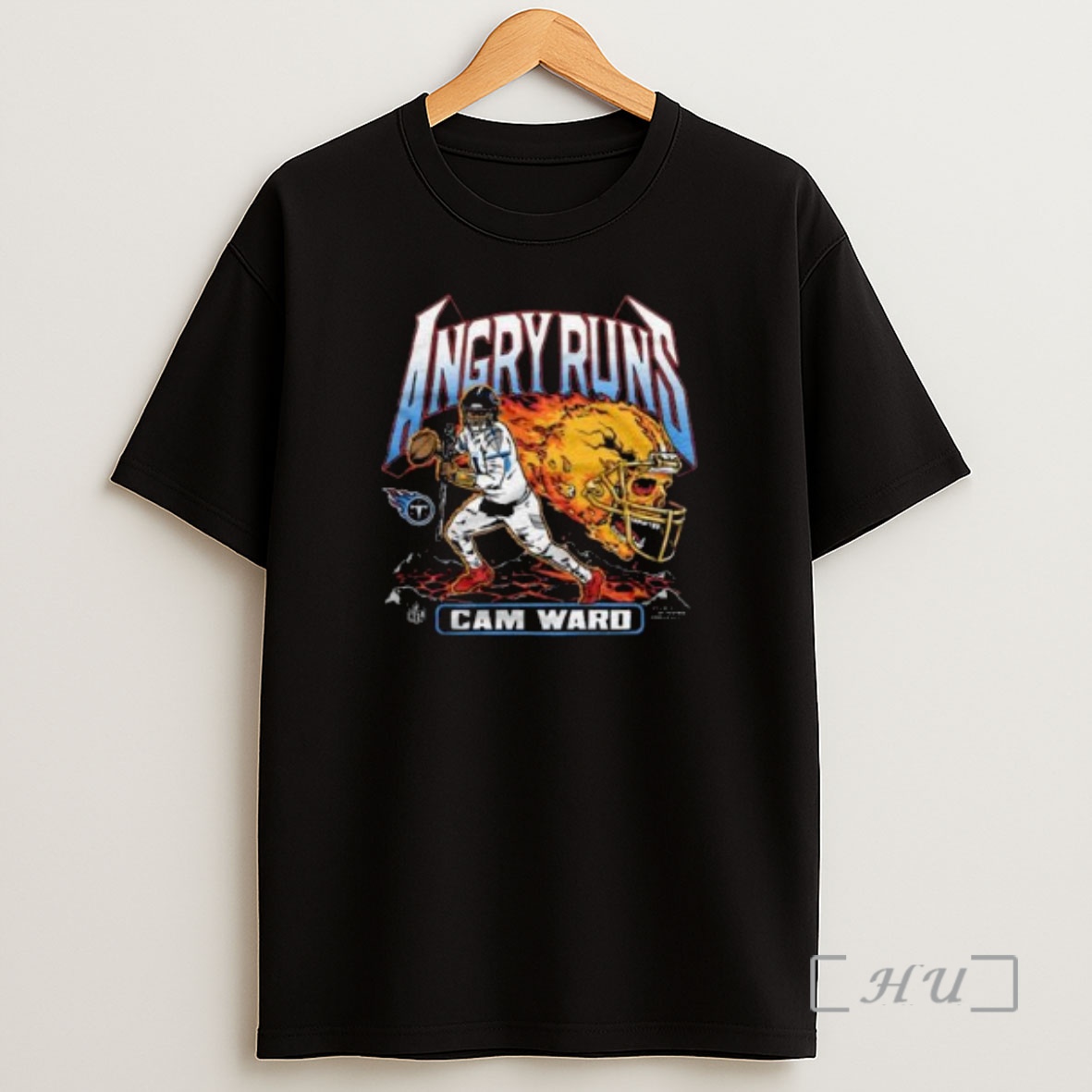 Officials Angry Runs 2025 Titans Cam Ward Circle Black Shirt Sweatshirt Tee