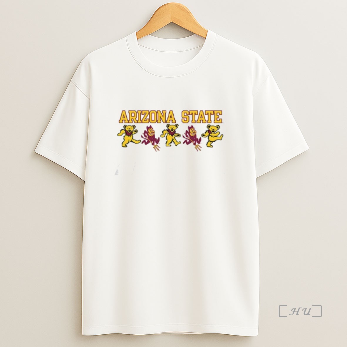 Officials Arizona State Sun Devils X Grateful Dead Dacing Bears Logo Parody Double Sided Graphic Shirt Sweatshirt Tee