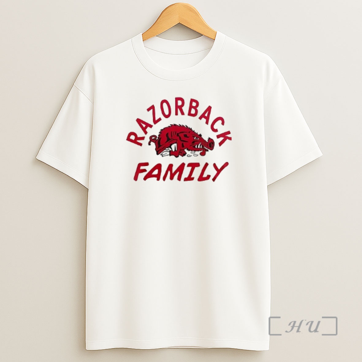 Officials Arkansas Razorbacks Family Logo Mascot Double Sided Graphic Shirt Sweatshirt Tee
