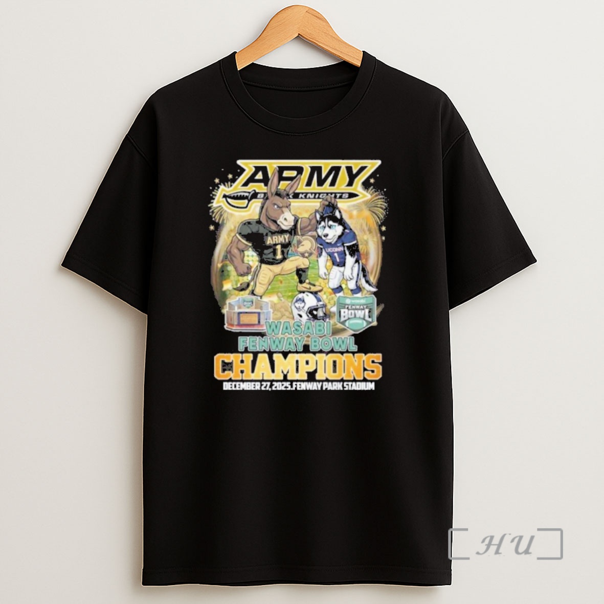 Officials Army Black Knight 2025 Wasabi Fenway Bowl Champions Mascot Shirt Sweatshirt Tee