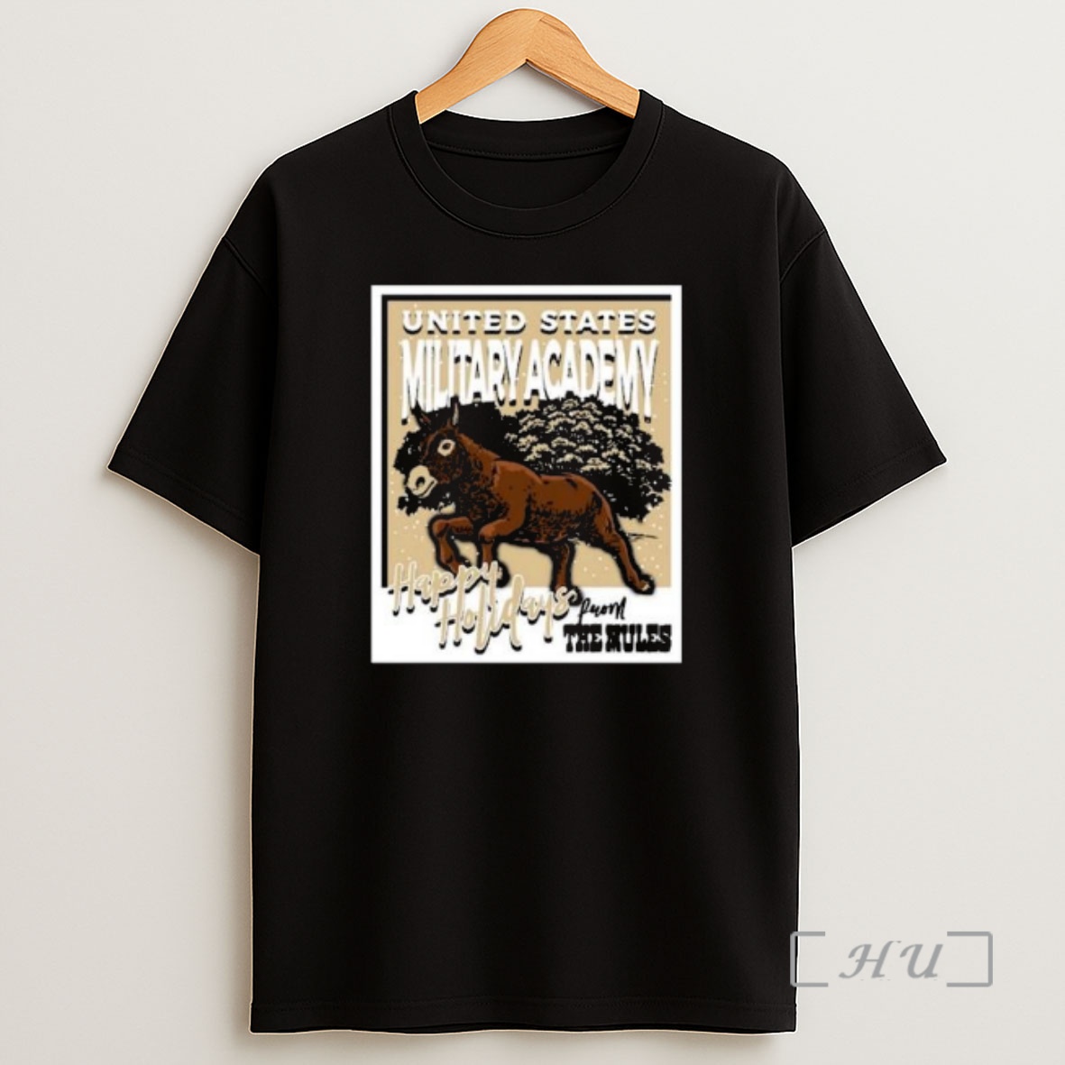 Officials Army Black Knights Snowy Polaroid Circle Black Shirt Sweatshirt Tee