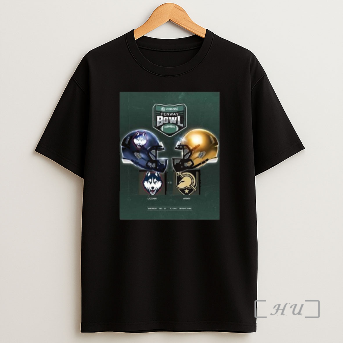 Officials Army Black Knights Vs Uconn Huskies Matchup On December 27 2025 Wasabi Fenway Bowl Circle Black Shirt Sweatshirt Tee