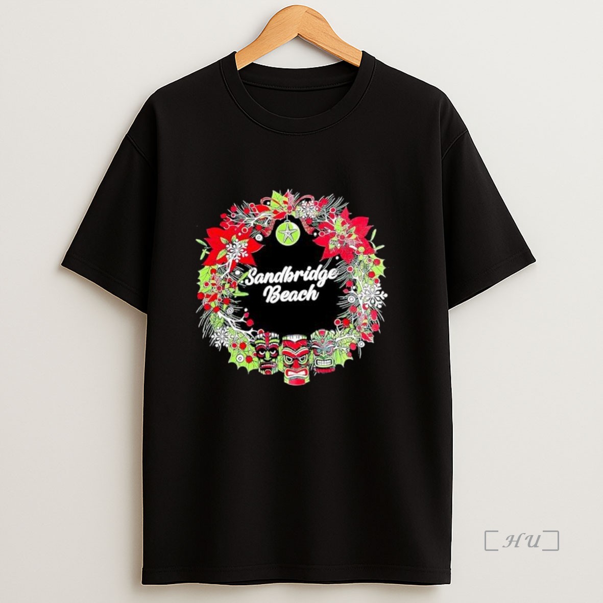 Officials Awesome Sandbridge Beach Christmas Wreath Shirt Sweatshirt Tee