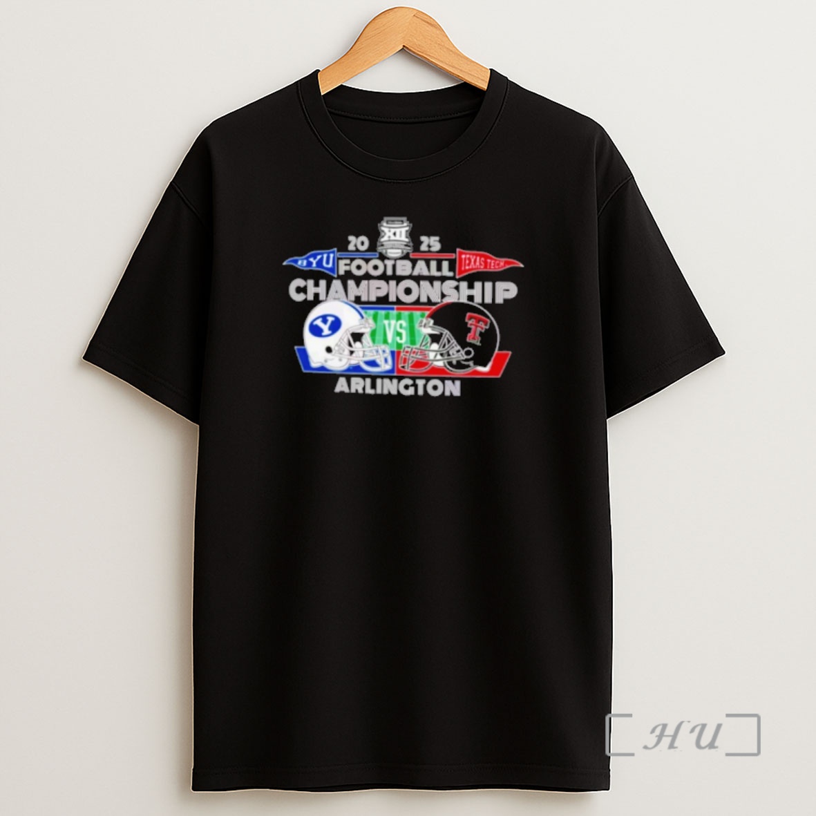 Officials Byu Cougars Vs Texas Tech Red Raiders 2025 Big 12 Football Championship Bound Dueling Helmets Premium Shirt Sweatshirt Tee