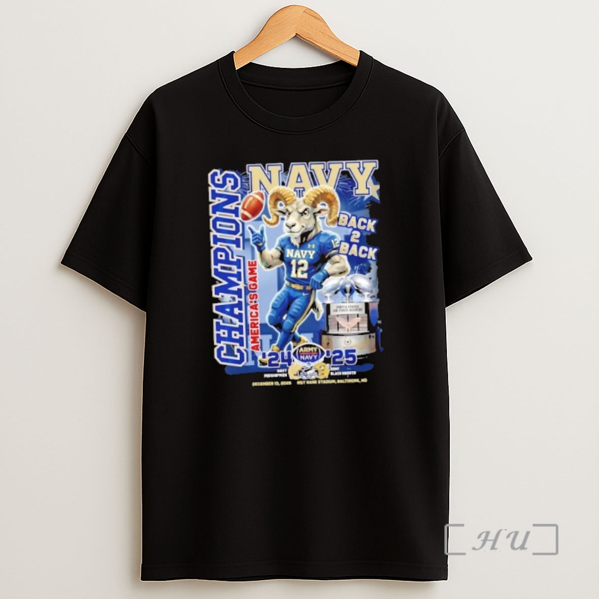 Officials Back 2 Back 2024 25 Americas Game Champions Navy Midshipmen Vs Army Black Knights Shirt Sweatshirt Tee