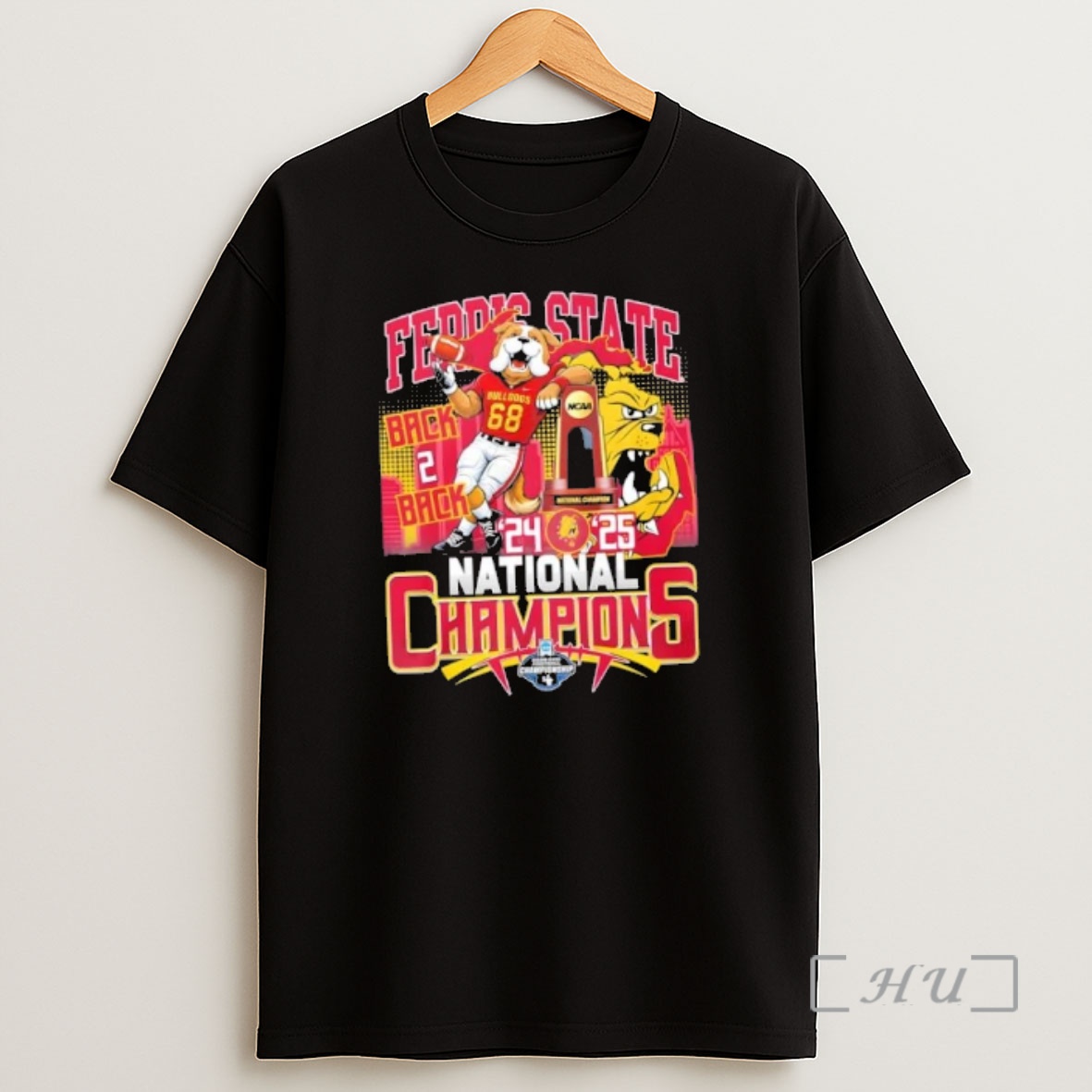 Officials Back 2 Back 2024 25 National Champions Ferris State Bulldogs Mascot Skyline Shirt Sweatshirt Tee