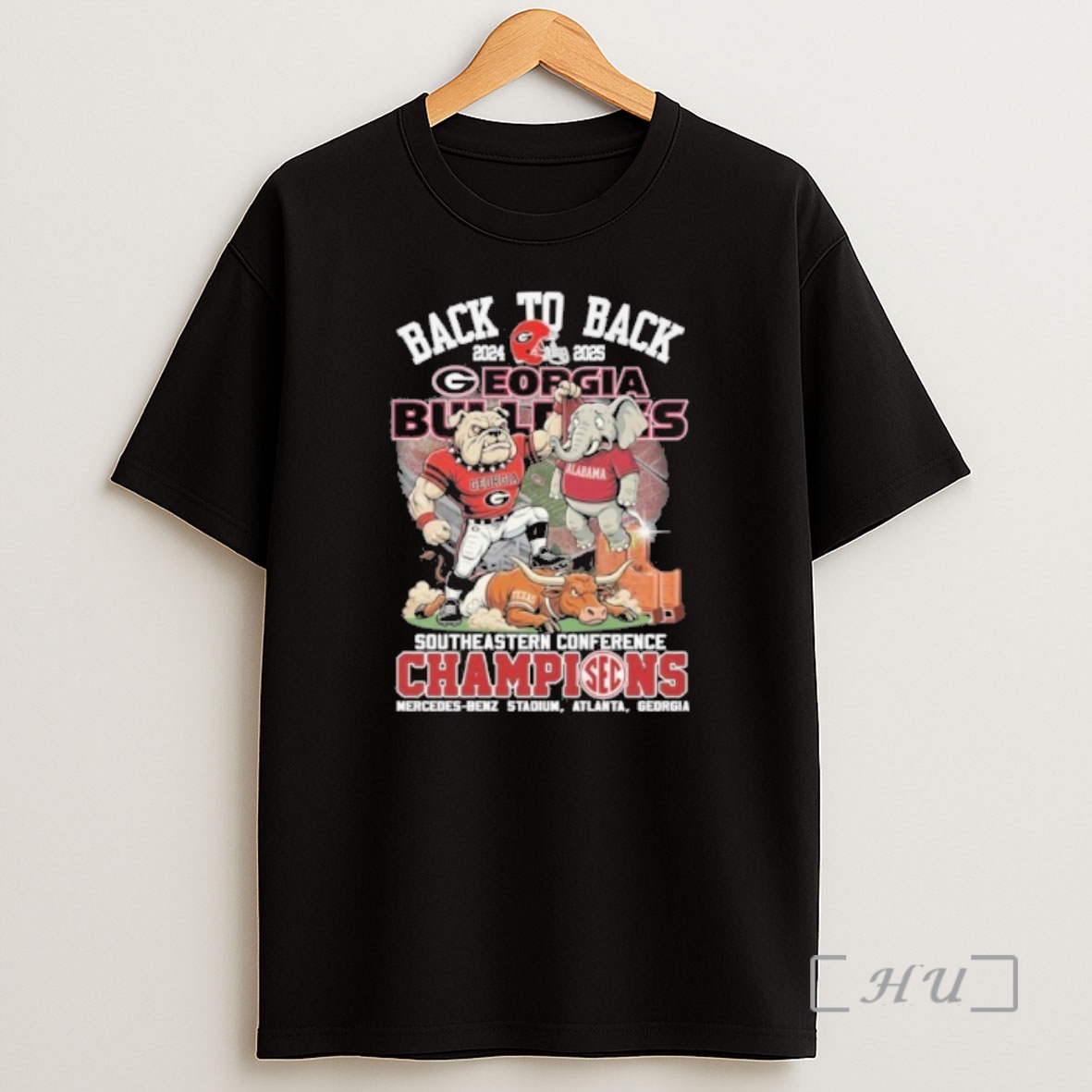 Officials Back To Back 2025 Georgia Bulldogs Mascot Southeastern Conference Champions Mercedes Benz Stadium Atlanta Georgia Shirt Sweatshirt Tee
