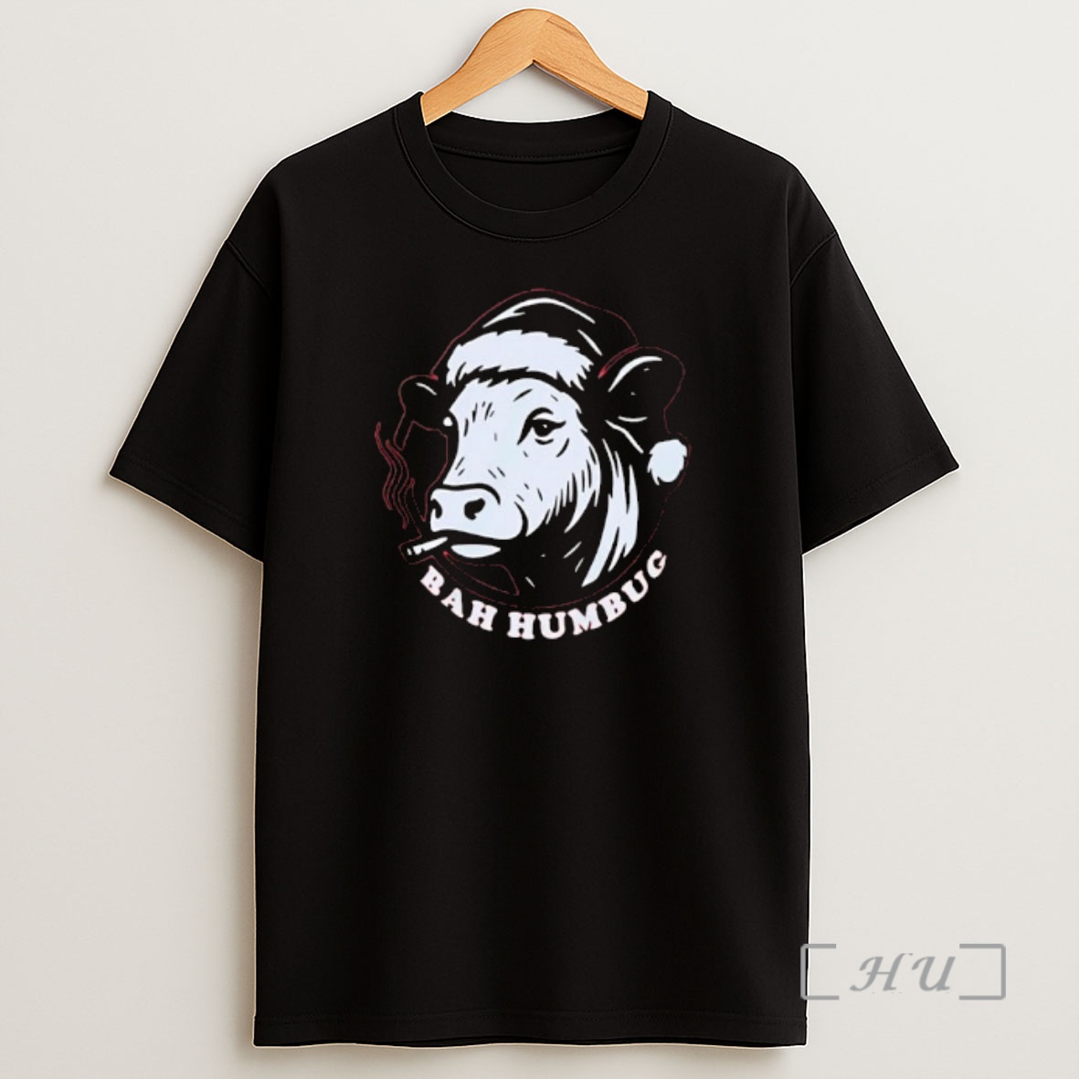 Officials Bah Humbug Cow Smoking Graphic Shirt Sweatshirt Tee