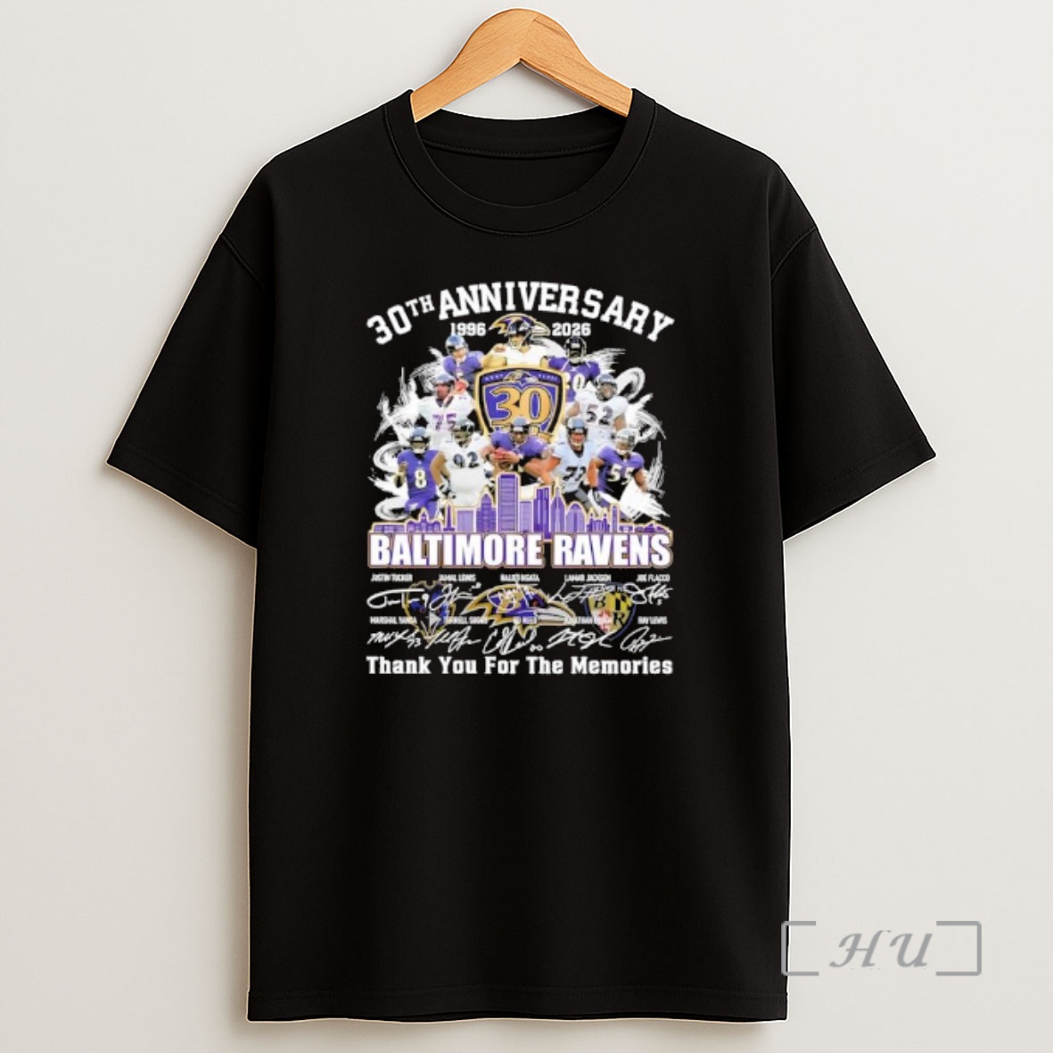 Officials Baltimore Ravens 1996 2026 66th Anniversary Thank For The Memories Signatures Shirt Sweatshirt Tee