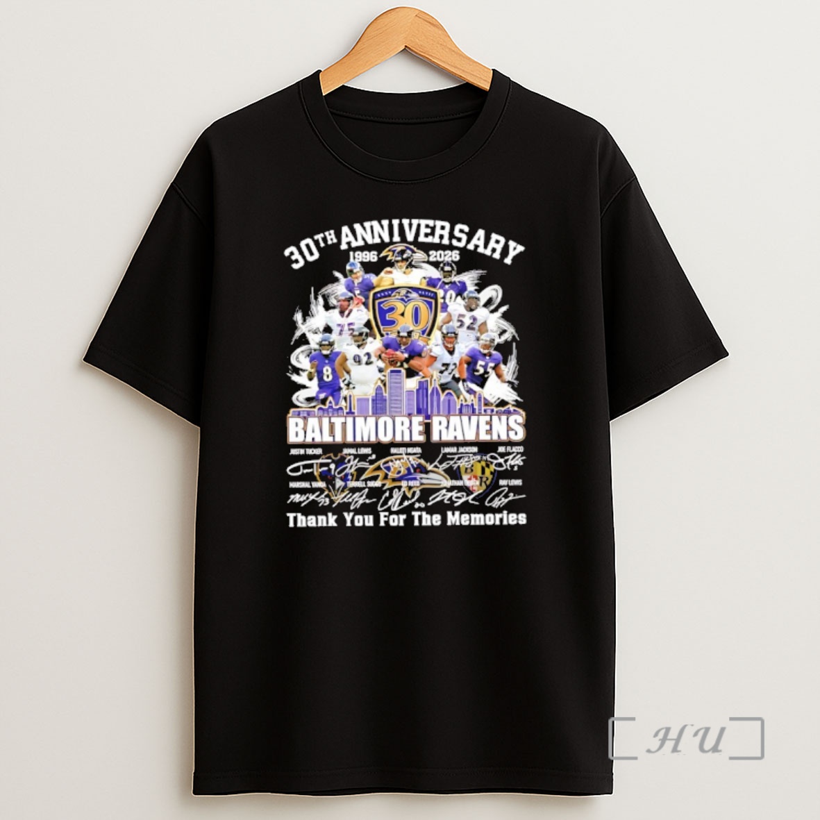 Officials Baltimore Ravens 30th Anniversary 1996 2026 Thank You For The Memories Signatures Shirt Sweatshirt Tee