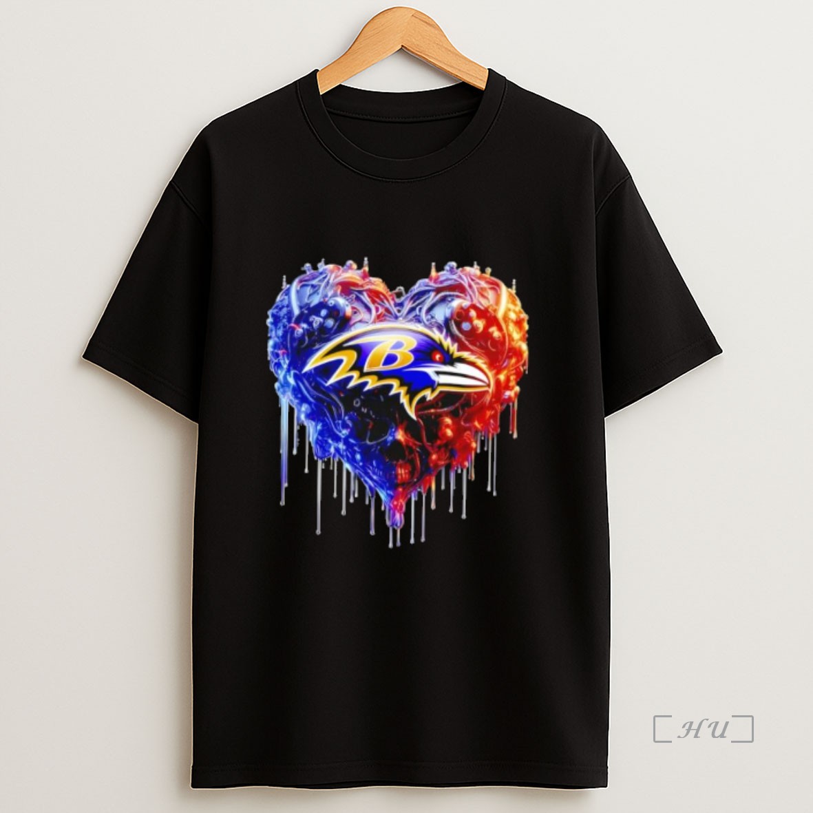 Officials Baltimore Ravens Nfl Heart Caramel Premium Shirt Sweatshirt Tee