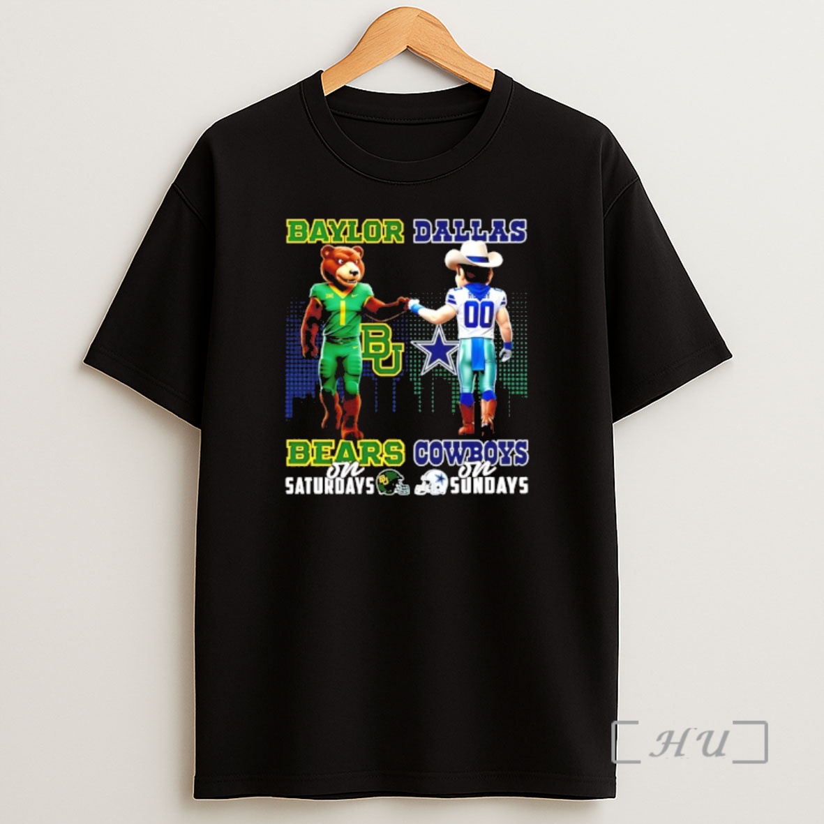 Officials Baylor Bears On Saturdays Vs Dallas Cowboys On Sundays Mascot Skyline Shirt Sweatshirt Tee