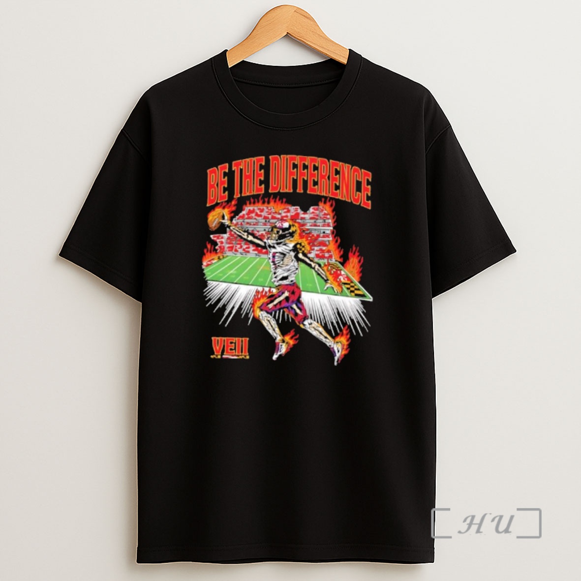 Officials Be The Difference Veii Maryland Flag Skeleton Player 1 Jumping Catching Ball On Fire Premium Shirt Sweatshirt Tee